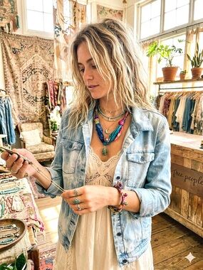 Artisan TIE DYE chambray safari Shirt/cover up w denim hippy cottagecore vibe